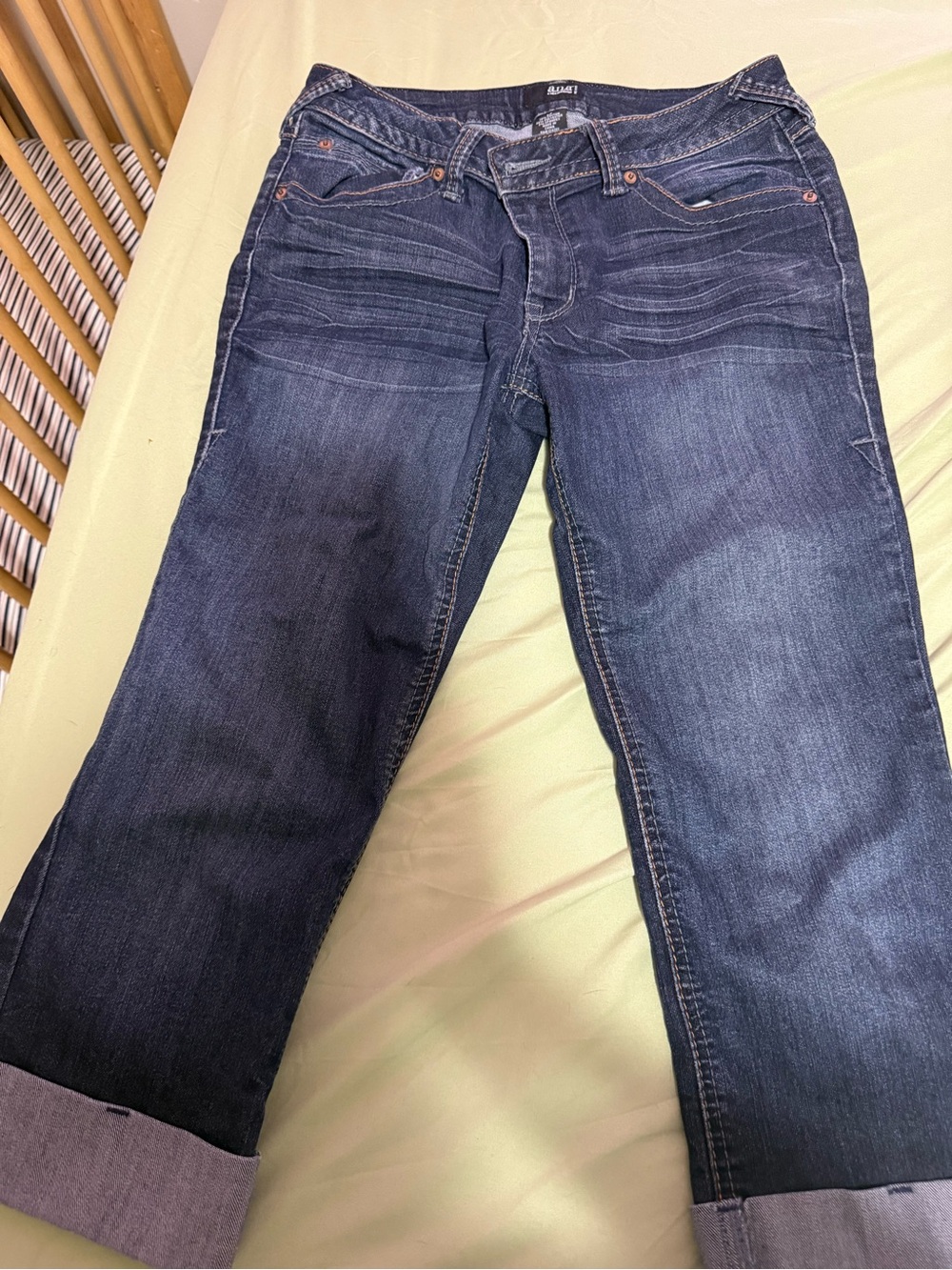 a.n.a Petite Cropped Cuffed Jeans – Size 6P – Dark Wash Stretch Denim